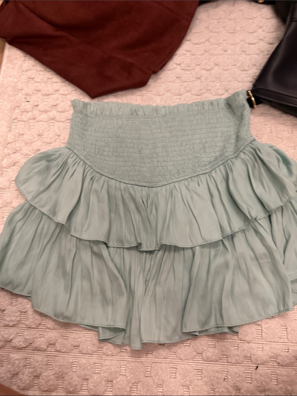 Mustard Seed Mint Green Tiered Ruffle Skort